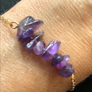 🛍Amethyst Stone Indie Gold Bracelet